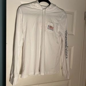 White hooded long sleeve Vineyard Vines shirt